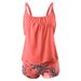 Verve 2024 New Plus Size Women's Quick-Dry Shorts And Tank Top Conservative Two-Piece Bikini Swimsuit_ecoleips.com