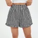 HEZIOWYUN Women's Kawaii Plaid Shorts Loose Fitting Elastic Wide Waist Shirred Ruffled Trim Wide Leg Loungewear Briefs Bottoms_ecoleips.com