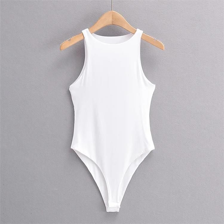 Aria Basics Aria Basics Ins European And American Sexy Elastic Double-layer Sleeveless Tank Top Jumpsuit 2025 Summer New Round-neck_ecoleips.com