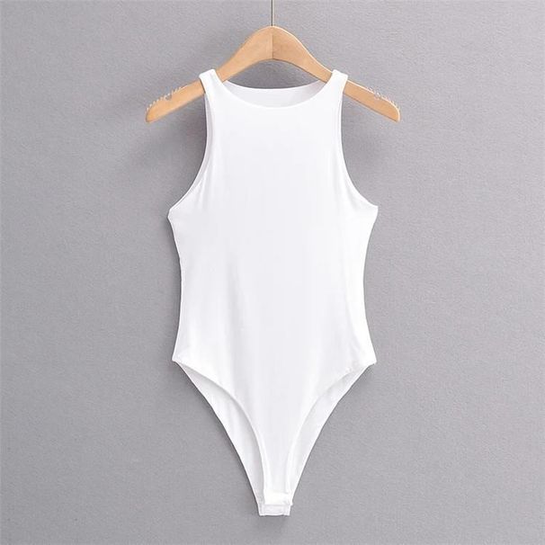 Aria Basics Aria Basics Ins European And American Sexy Elastic Double-layer Sleeveless Tank Top Jumpsuit 2025 Summer New Round-neck_ecoleips.com