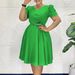C8616 Foreign Trade Women's Fashion With Stylish Pleats, Elegant V-neck, Large Hem Skirt, Cross-border African_ecoleips.com