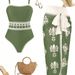 Aria Basics 2026 New European And American Sexy One-Piece Swimsuit Sunscreen Skirt Three-Piece Beach Bikini Women's Swimwear_ecoleips.com