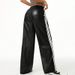 AC794 Cross-border Women's New Trendy Jogger-style Side-striped Casual Fashion Street Wide-leg Leather Pants_ecoleips.com