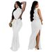 Verve K10772 Women's Sexy Split Sleeveless Fashion Gown Dress Plus Size_ecoleips.com