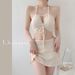 Women's High-End Lace-Up Swimsuit New Style Bikini Three Piece Set Skirt Style Two Piece Pure Sexy Conservative For Beach Or Hot Springs_ecoleips.com