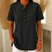 Women's Lapel Button Down Short Sleeve Dress Style Casual Fashionable Spring Summer Daily Commuting_ecoleips.com