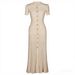 Women's Polo Collar Knitted Maxi Skirt Slim Fit Waist Cinching Midi Dress Casual Spring Autumn Wear_ecoleips.com