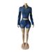 Women's Distressed Denim Two-Piece Set Long Sleeve Zip-Up Top High-Waisted Shorts Stretch Fit Streetwear Vibes S to XXL_ecoleips.com