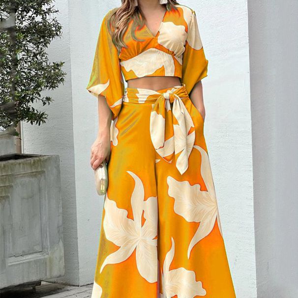 Women's Clothing New Print Temperament Commuting High Waist Sexy Fashion Casual Suit_ecoleips.com