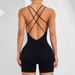 Women's Clothing Seamless Sling Jumpsuit High Elastic Tight Yoga Suit Sports Fitness Suit Sling Jumpsuit Shorts_ecoleips.com