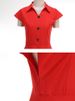 Women's Summer Solid Midi Dress With Belt Elegant Short Sleeve High Waist Office Party Sundress For Ladies_ecoleips.com