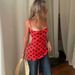 Talenza Red Polka Dot Dress Women's Summer Fashion Sexy Sleeveless Contrast Slim Party Dress New Vintage Y2K 2026 Women's Dress_ecoleips.com