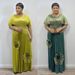 Elegant Plus Size V-Neck Gold Foil Batwing Sleeve Top & Pleated Skirt Set – Summer & Spring Casual Outfit_ecoleips.com