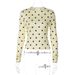 Women's European American Style round Neck Long Sleeve Polka Dot Print Slim Fit Base T-Shirt New Autumn Arrival_ecoleips.com