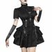 Summer Dark Subculture Personalized Short Skirt for Women Sweet Black Punk Stand Collar Gothic Retro Dress_ecoleips.com