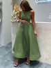 Slim Fit Solid Color Long Dress for Women Elegant Luxurious Commuter Work Autumn Spring Regular Size European American Style_ecoleips.com