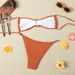 Adjustable Strappy Coral Solid Color Bikini Set High-Waisted Bottom Triangle Top Swimwear for Women Summer Beach Vacation Essentials_ecoleips.com