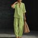 Spring/Summer Women's Loose Casual Comfortable Two Piece Set Simple Solid Color American Style_ecoleips.com