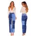 Women's Clothing Beggar Patchwork Fashion Denim High Elastic Women's Jeans_ecoleips.com