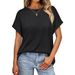 TK2025 European And American Cross-border Spring/summer New Round-neck Casual Solid Color Short-sleeve Loose_ecoleips.com