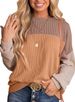 Women's Clothing New Women's Clothing Color Matching Casual Loose Sweater Pullover Top T Shirt_ecoleips.com