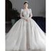 Elegant Court-Style Wedding Dress With Long Train, High Waist & Plus Size Options – Perfect For Brides & Maternity_ecoleips.com