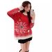 girl Sweater#Red Christmas Knitted Sweater Year Thickened Mid-Length New Outerwear Mink Velvet Lazy Style Inner Wear_ecoleips.com