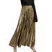 Women's Clothing Spring and Summer New Pleated Skirt Long Skirt Large Size High Waist Large Swing Golden Beach Skirt Women_ecoleips.com
