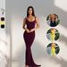 Women's Clothing Fashion Temperament Suspenders Backless Deep V Skirt Waist Dress_ecoleips.com