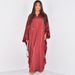 A001 Middle East Cross-border New Hot-selling Modest Women's Fashion Loose Rhinestone Abaya V-neck Long Dress_ecoleips.com
