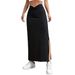 Voya Discounted Women's Simple And Fashionable Design Half Skirt With Spring And Summer High Waist And Hanging Feeling, Slit Long Skirt_ecoleips.com