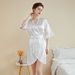 Aria Basics Summer New Poetry Pajamas For Women, Light Lotus Leaf Sleeve Cool Short Robe Bathrobe Loungewear_ecoleips.com