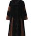 Luxury Faux Fur Coat For Women - Extra Long & Thick Winter Jacket With Stand Collar, Elegant Black-Brown Color Blocking, Plus Size Available_ecoleips.com