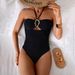 Women's Clothing Solid Color Sexy Backless Beach Bikini Swimsuit_ecoleips.com
