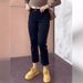 Pear-shaped Body Elastic Cropped Jeans Women, 2025 Spring And Autumn New Style, Slimming High-waisted Straight-leg Pants_ecoleips.com