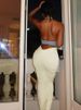 Weird Puss Ruched Maxi Dress Women Sexy Color Blocking Halter Backless Thin Slit Summer Trend Birthday Party Clubwear Vestidos_ecoleips.com