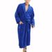 Aria Basics Cross-Border Hotel Bathrobe Long Sleeve Pajamas Solid Color Lapel Casual Flannel Robe European And American Foreign_ecoleips.com