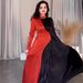 Aria Basics Aria Basics 2024 European And American Cross-Border Irregular Color-Block High-Waisted Pleated Back-Tie Long Dress For Women_ecoleips.com