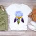 European And American Cross-border Foreign Trade Women's Floral Plant Print Round-neck Short-sleeve T-shirt Top_ecoleips.com