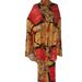 Fashion New Plus Size Printed Fabric Women's Robe Floral Set Ethnic Style Dress_ecoleips.com