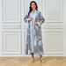 New Muslim Abaya Robe Floral Casual Dress Cardigan Two-Piece Set Women's Clothing_ecoleips.com