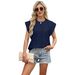 2025 Spring/Summer New Round Neck Loose Short Sleeve T-shirt Jacquard Top Vest For Women_ecoleips.com