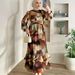 Round Neck Long Sleeve Dress - Oversized Casual Maxi Dress (Breathable & Comfortable Trendy Loose Fit For Everyday Wear)_ecoleips.com