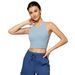 New High Neck Sports Vest With Chest Pads For Women, Barely There Feel, Fitness Yoga Bra DT169_ecoleips.com