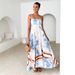 Women's High Waist Printed Swing Dress Summer Fashion Backless Suspenders Sexy European American Style 2025_ecoleips.com