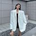 ng2510292 Heavy-duy Jacquard Beaded Whie Blazer For Women, Auumn Elegan Socialie Syle, Ligh Luxury, High-end Niche Sui_ecoleips.com