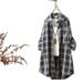 Lattice-Patterned Shirt For Women, Suitable For Both Spring And Autumn Seasons. This Versatile Long-Sleeved Blouse Can B_ecoleips.com