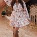 Cross-border 2024 European And American Women's Fashion Autumn V-neck Sexy Floral Print Dress_ecoleips.com