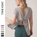 Jaga Ball Women's Lightweight Modal Short Sleeve Yoga Top - Loose Fit Breathable Workout Shirt For Gym, Running, Fitness_ecoleips.com