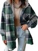 Aria Basics 2025 European And American Style Women's Flannel Plaid Jacket Long Sleeve Autumn Button Color Block Hooded Coat_ecoleips.com